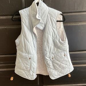 Francesca's Collections Light Blue Reversible Quilted Vest SZ M